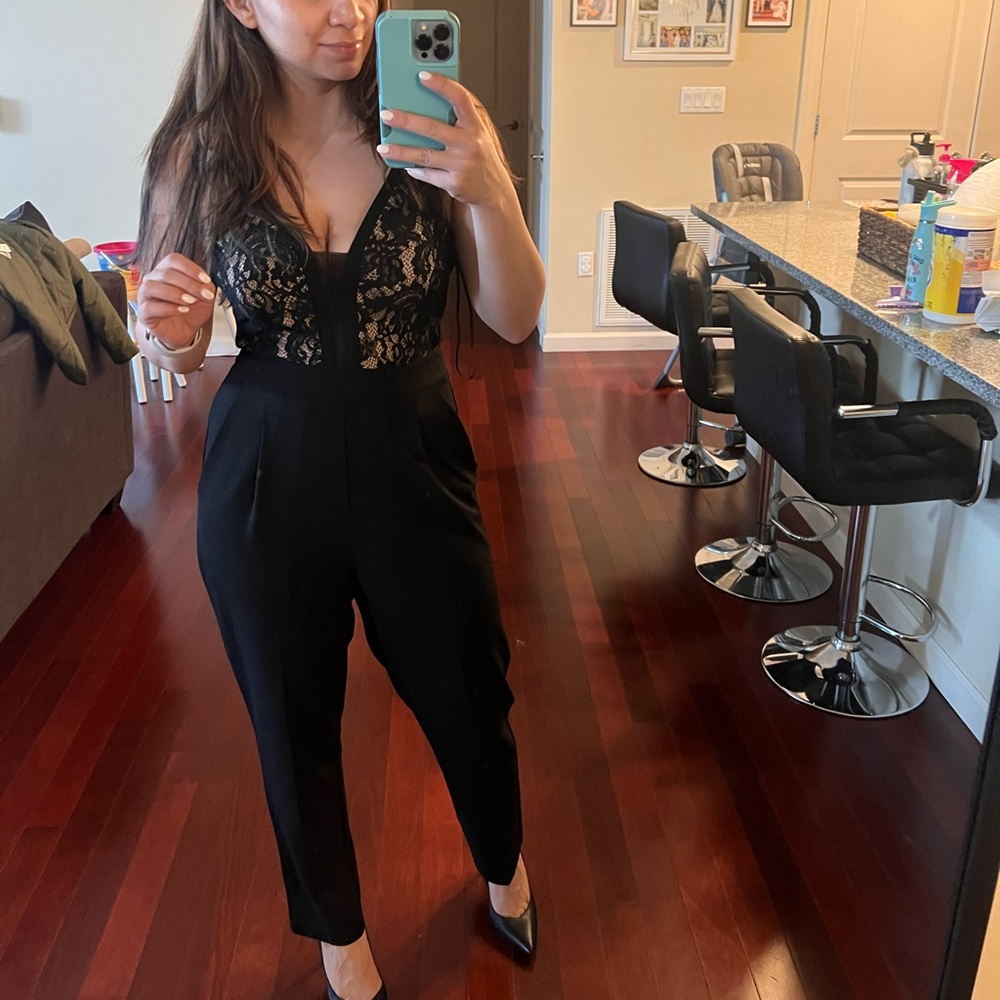 New Express Black Lace Jumpsuit